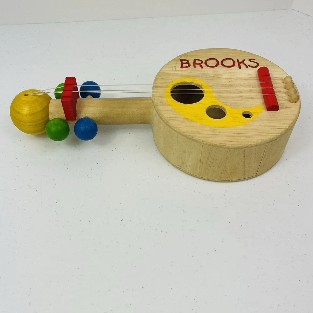 PlanToys Pottery Barn Kids Wooden Musical Banjo Guitar Stringed Instrument